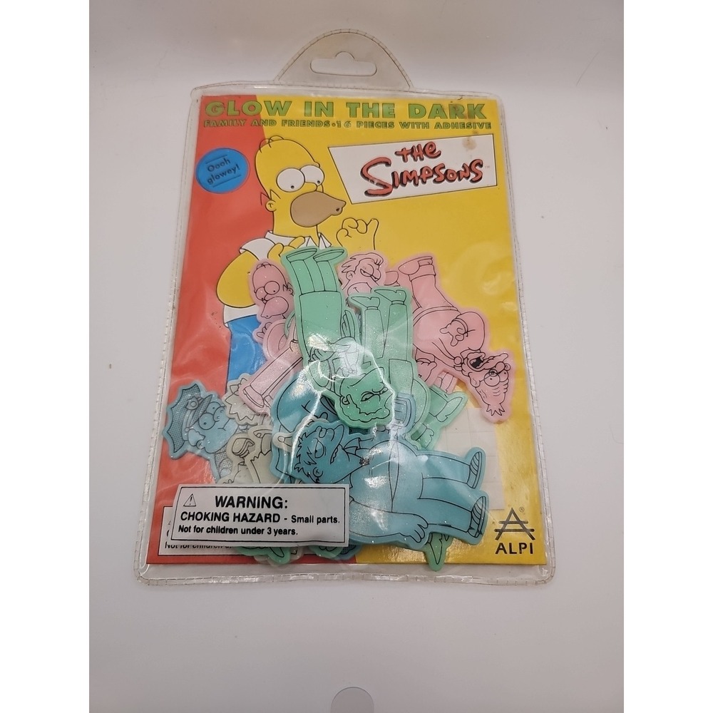 Vintage 90s The Simpsons Plastic Figures Glow in the Dark Pack